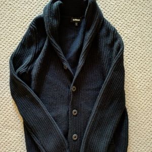 Express black men's grandpa style cardigan